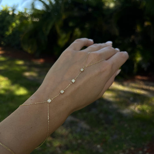 14k Gold Star Handchain - Contessa Fine Jewelry