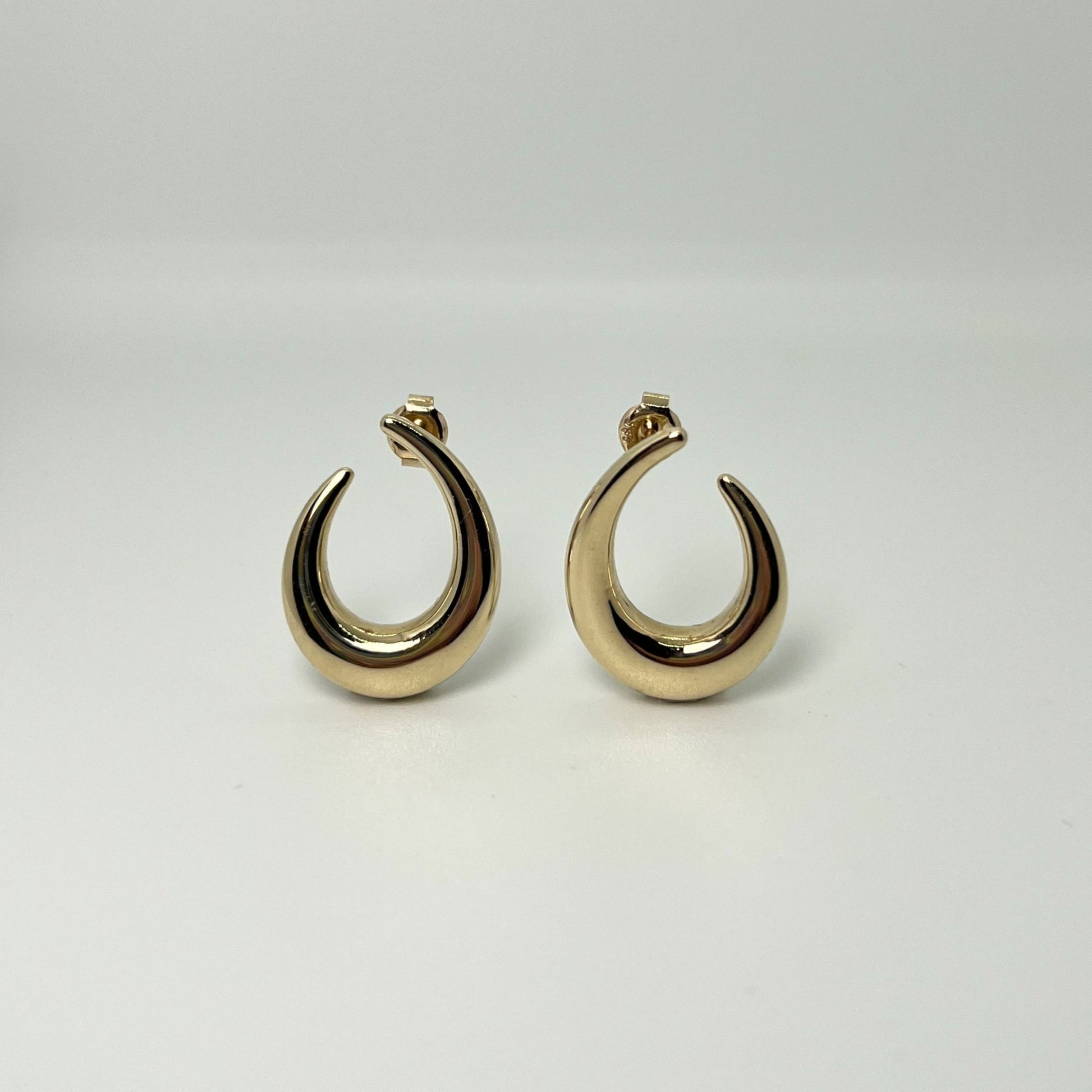 14k Gold Crescent Earrings - Contessa Fine Jewelry