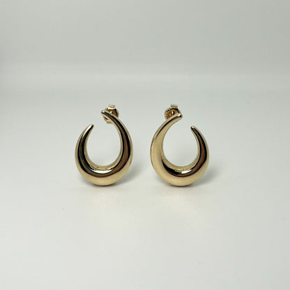 14k Gold Crescent Earrings - Contessa Fine Jewelry