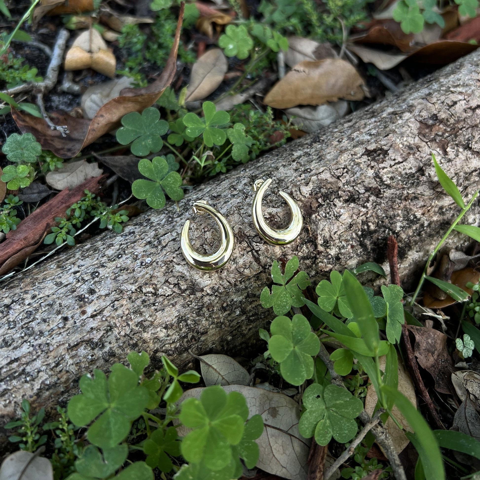 14k Gold Crescent Earrings - Contessa Fine Jewelry