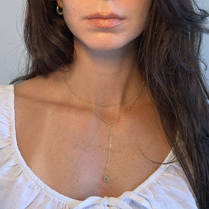 14k Gold Horseshoe Lariat Necklace - Contessa Fine Jewelry