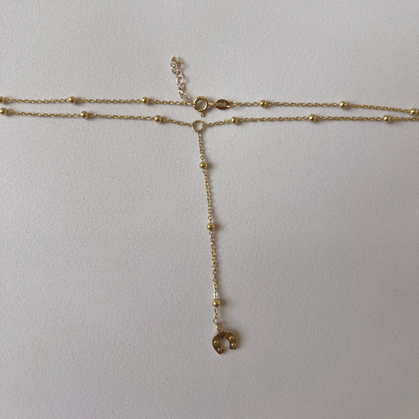 14k Gold Horseshoe Lariat Necklace - Contessa Fine Jewelry