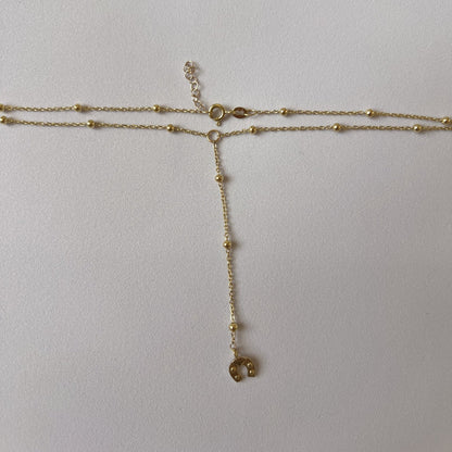 14k Gold Horseshoe Lariat Necklace - Contessa Fine Jewelry
