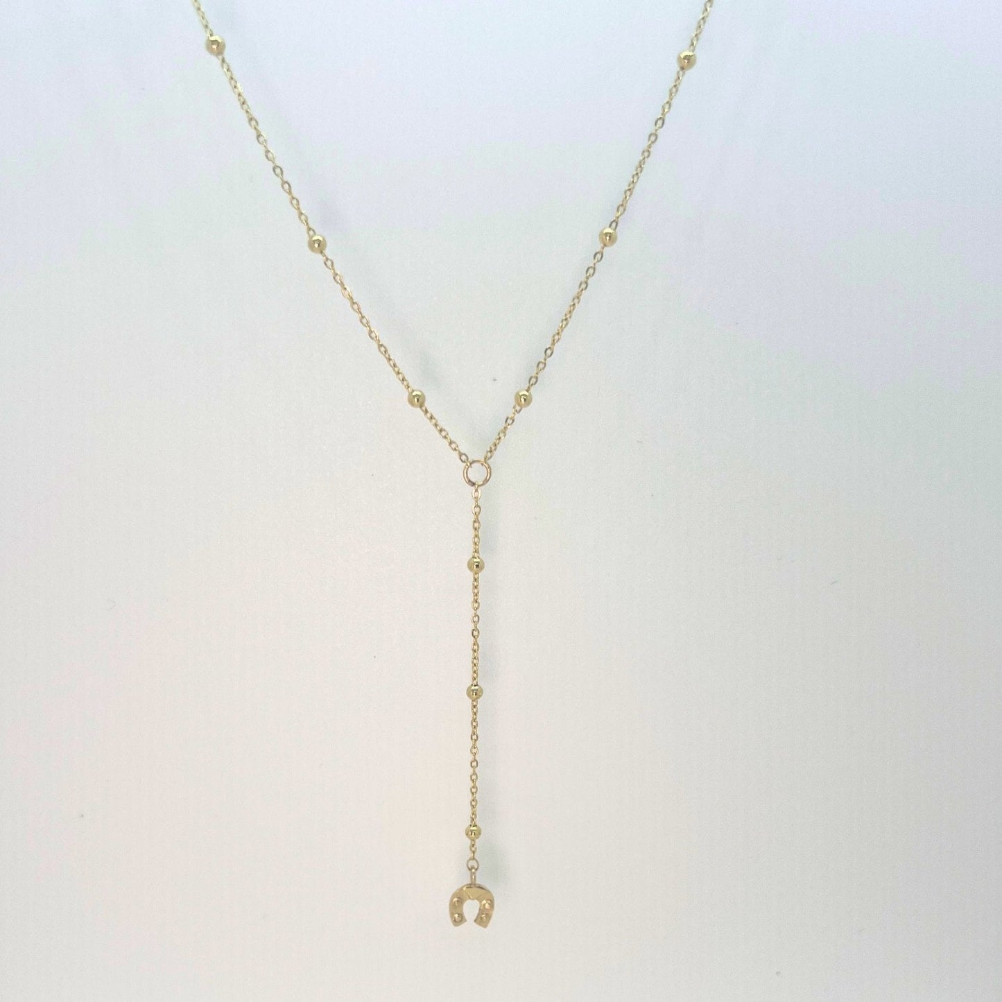 14k Gold Horseshoe Lariat Necklace - Contessa Fine Jewelry