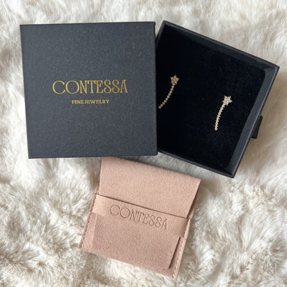 14k Gold Star Climber Earrings - Contessa Fine Jewelry