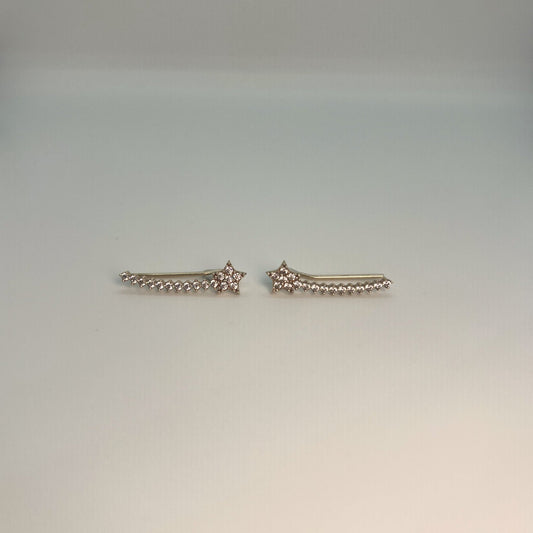 14k Gold Star Climber Earrings