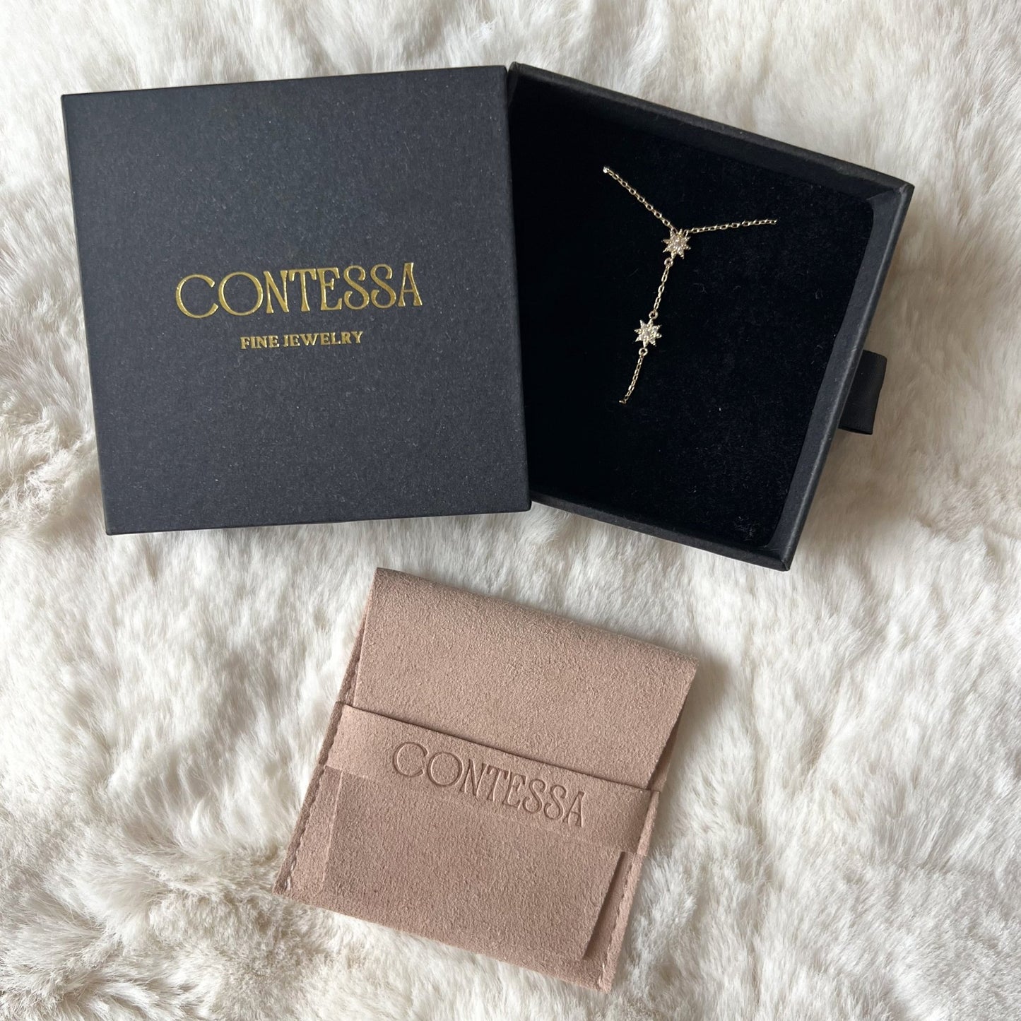 14k Gold Star Handchain - Contessa Fine Jewelry