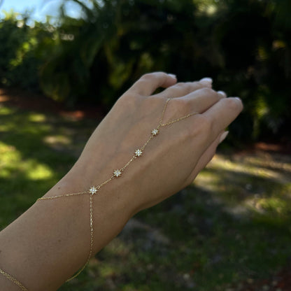 14k Gold Star Handchain - Contessa Fine Jewelry