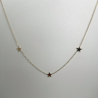 14k Gold Star Station Necklace - Contessa Fine Jewelry