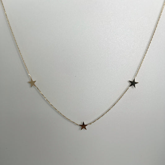 14k Gold Star Station Necklace - Contessa Fine Jewelry